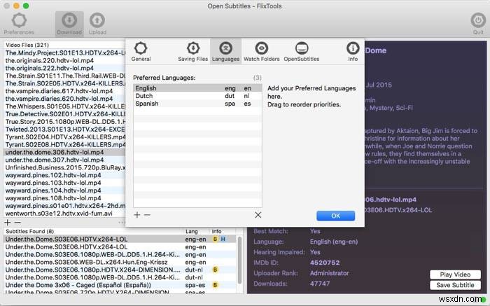 Mac用「FlixTools Lite」で映画の字幕を自動検索・ダウンロードする方法