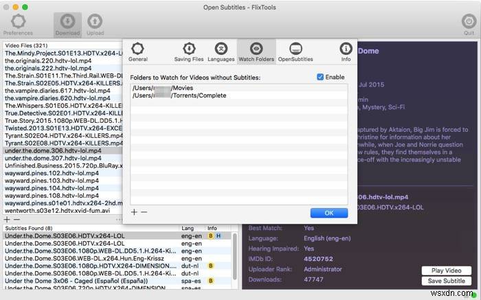 Mac用「FlixTools Lite」で映画の字幕を自動検索・ダウンロードする方法