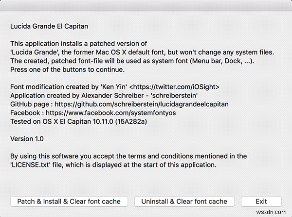 OS X El CapitanでデフォルトフォントをLucida Grandeに変更する方法