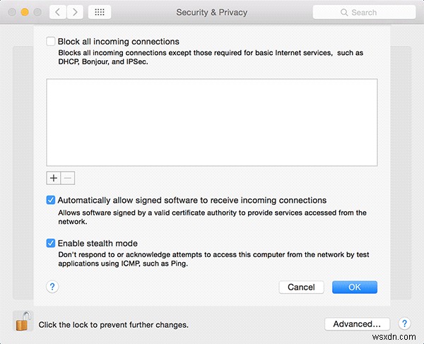 Macのファイアウォールでステルスモードを有効にしてネットワーク上から身を隠す方法