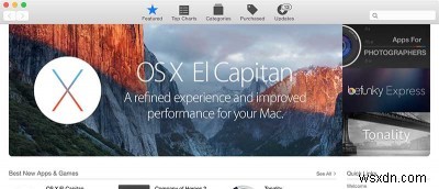 Mac App StoreでOS X El Capitanのアップデートバナーを非表示にする方法