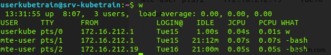 Linuxでログイン中の全ユーザーを一覧表示する4つのコマンド