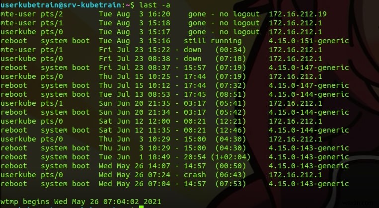 Linuxでログイン中の全ユーザーを一覧表示する4つのコマンド