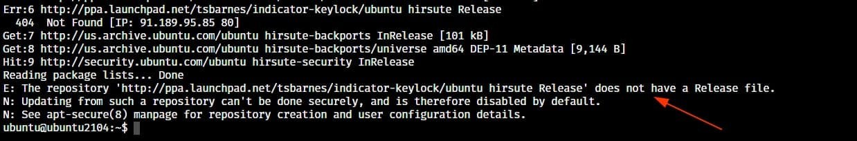 【Ubuntu】「リポジトリにリリースファイルがありません」エラーの原因と解決方法