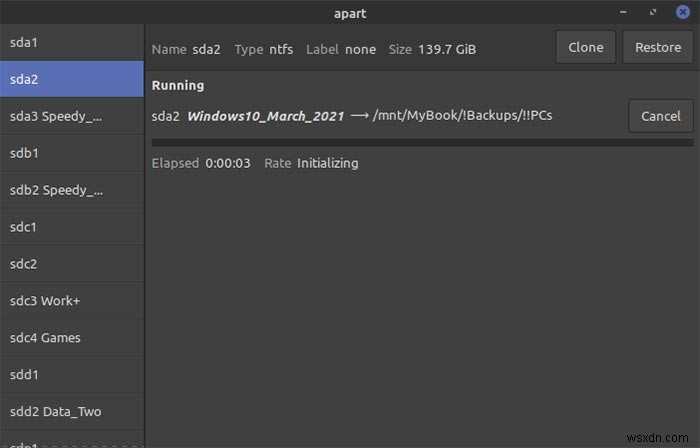 LinuxでApart GTKを使ってパーティションを簡単にバックアップ・復元する方法