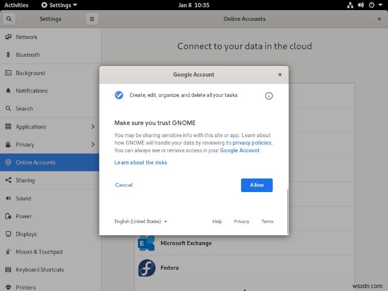 GNOME ShellにGoogleアカウントを統合する方法【カレンダー・メール・ドライブ連携】