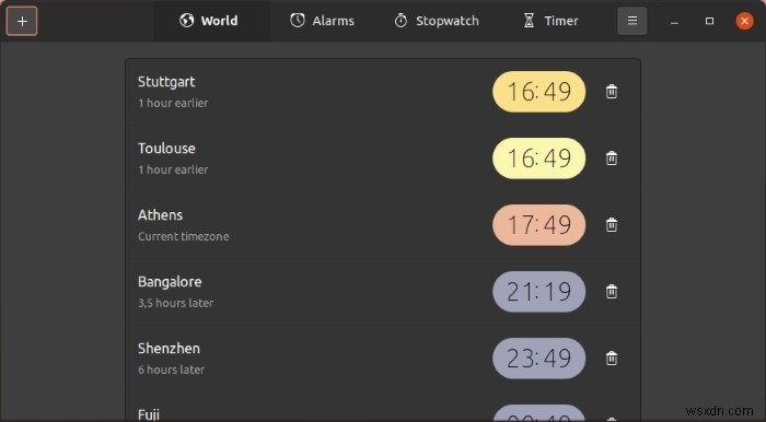 Ubuntuで複数のタイムゾーンを設定・表示する方法｜Gnome Clocksの使い方