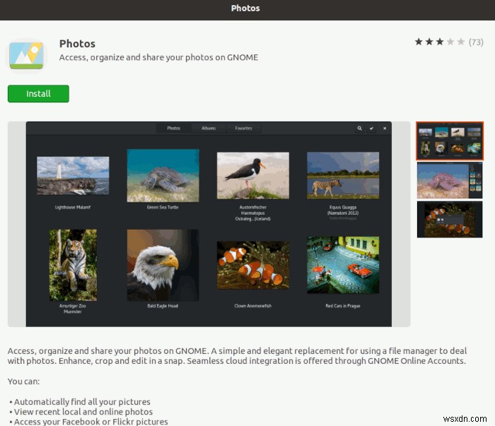 GNOME Photosで写真を整理・共有する方法