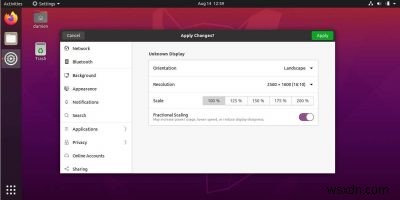 Ubuntu 20.04で分数スケーリング(フラクショナルスケーリング)を有効にする方法