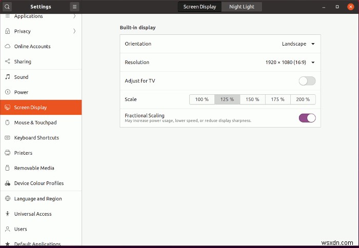 Ubuntu 20.04で分数スケーリング(フラクショナルスケーリング)を有効にする方法