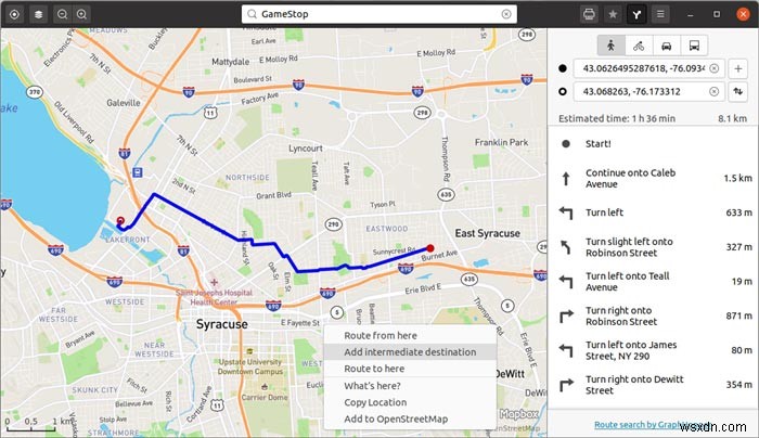 GNOME Mapsのダウンロード方法とルートをPDFとしてエクスポートする手順