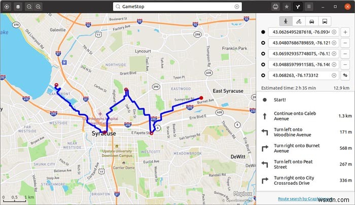 GNOME Mapsのダウンロード方法とルートをPDFとしてエクスポートする手順