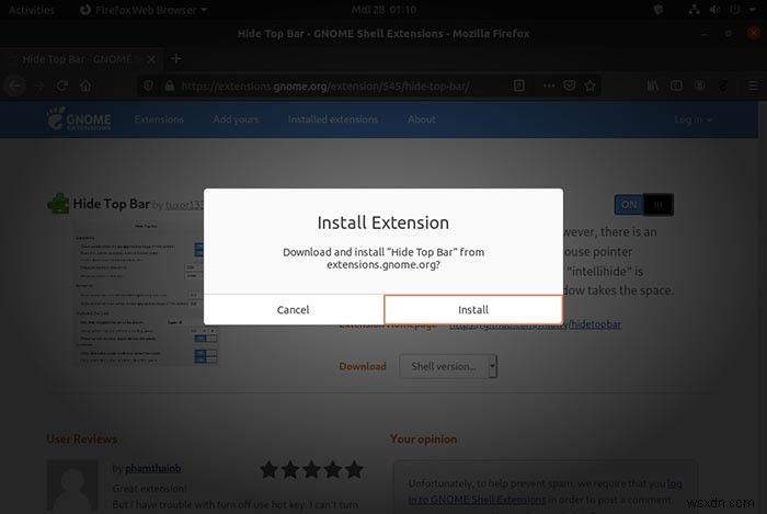 Ubuntu 20.04でトップバーとサイドパネル(Dock)を非表示にする方法