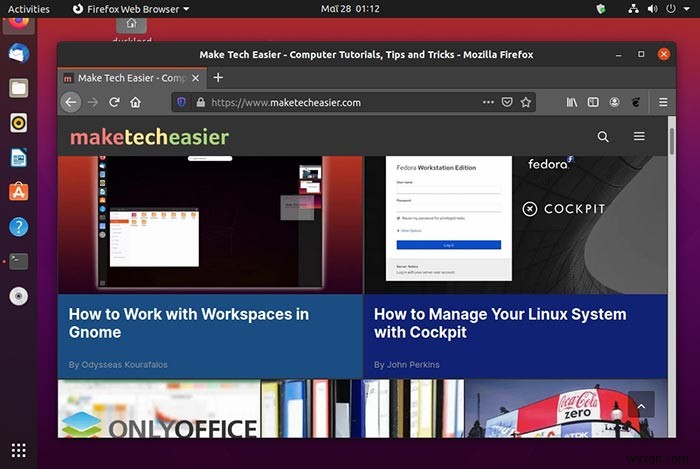 Ubuntu 20.04でトップバーとサイドパネル(Dock)を非表示にする方法