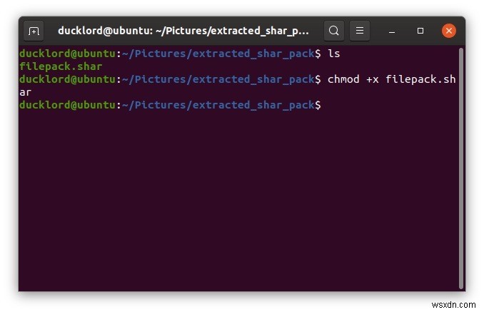 Linuxのsharコマンドで自己解凍型アーカイブを作成する方法