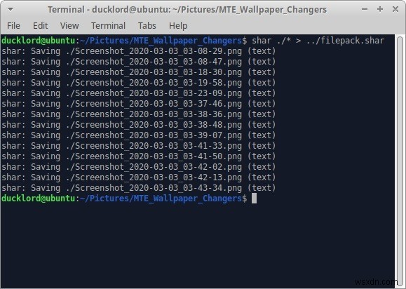 Linuxのsharコマンドで自己解凍型アーカイブを作成する方法