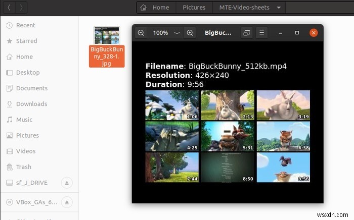 Linuxでビデオのサムネイルシート(連番プレビュー画像)を作成する方法