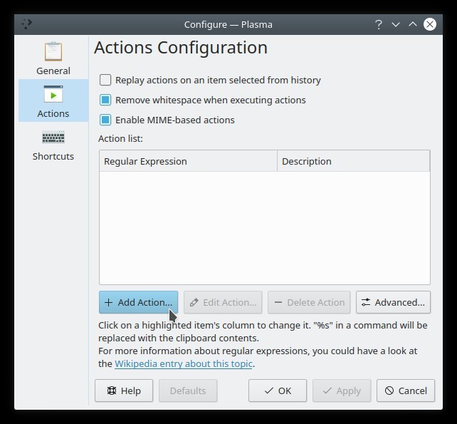 KDEのクリップボードウィジェットでクリップボード履歴をバックアップする方法