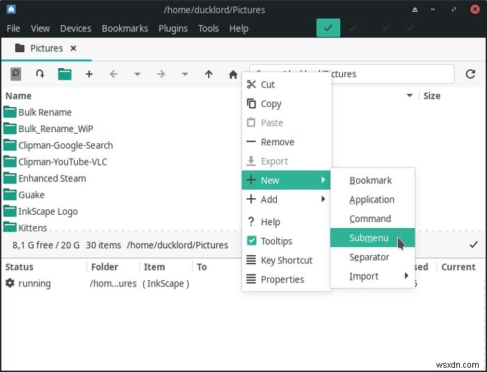 LinuxのSpaceFMで複数ファイルをワンクリックで開くカスタムメニューの作り方
