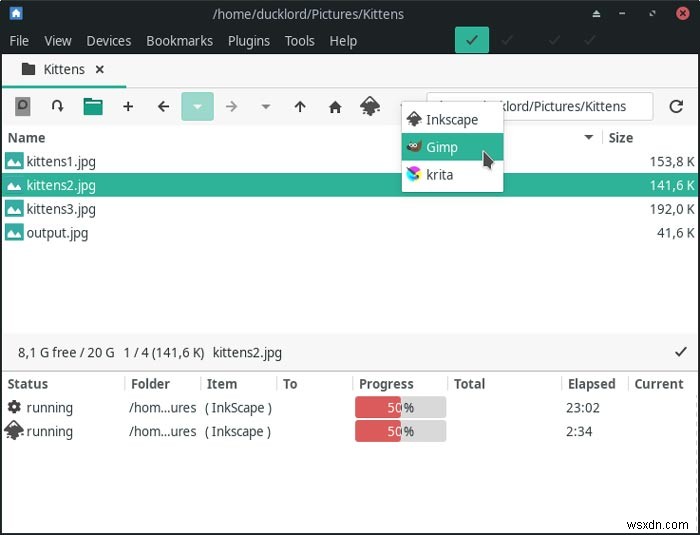 LinuxのSpaceFMで複数ファイルをワンクリックで開くカスタムメニューの作り方