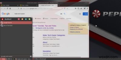 Peppermint LinuxのメインメニューにGoogle検索や任意のサイト検索アクションを追加する方法