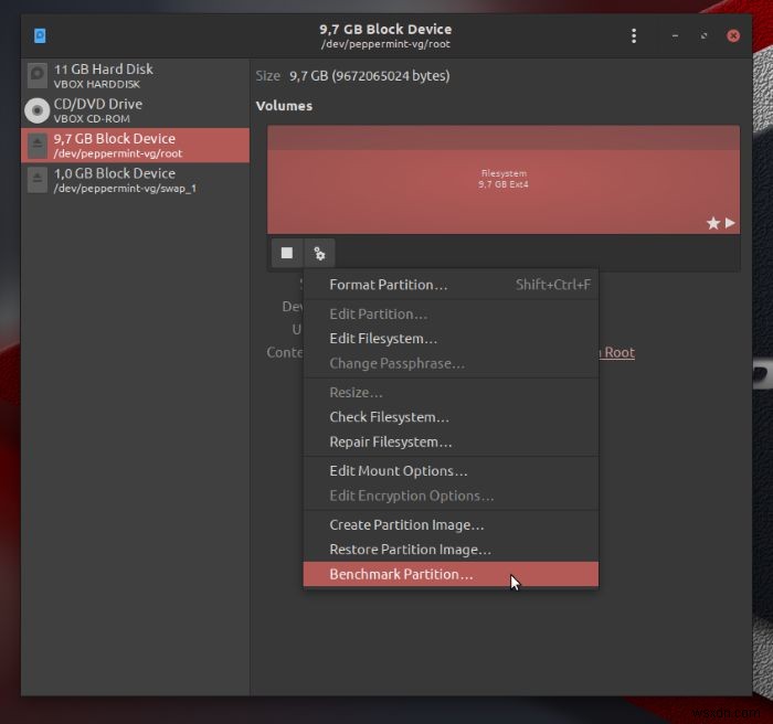 GNOME Disks(ディスクユーティリティ)でストレージデバイスのベンチマークを取る方法