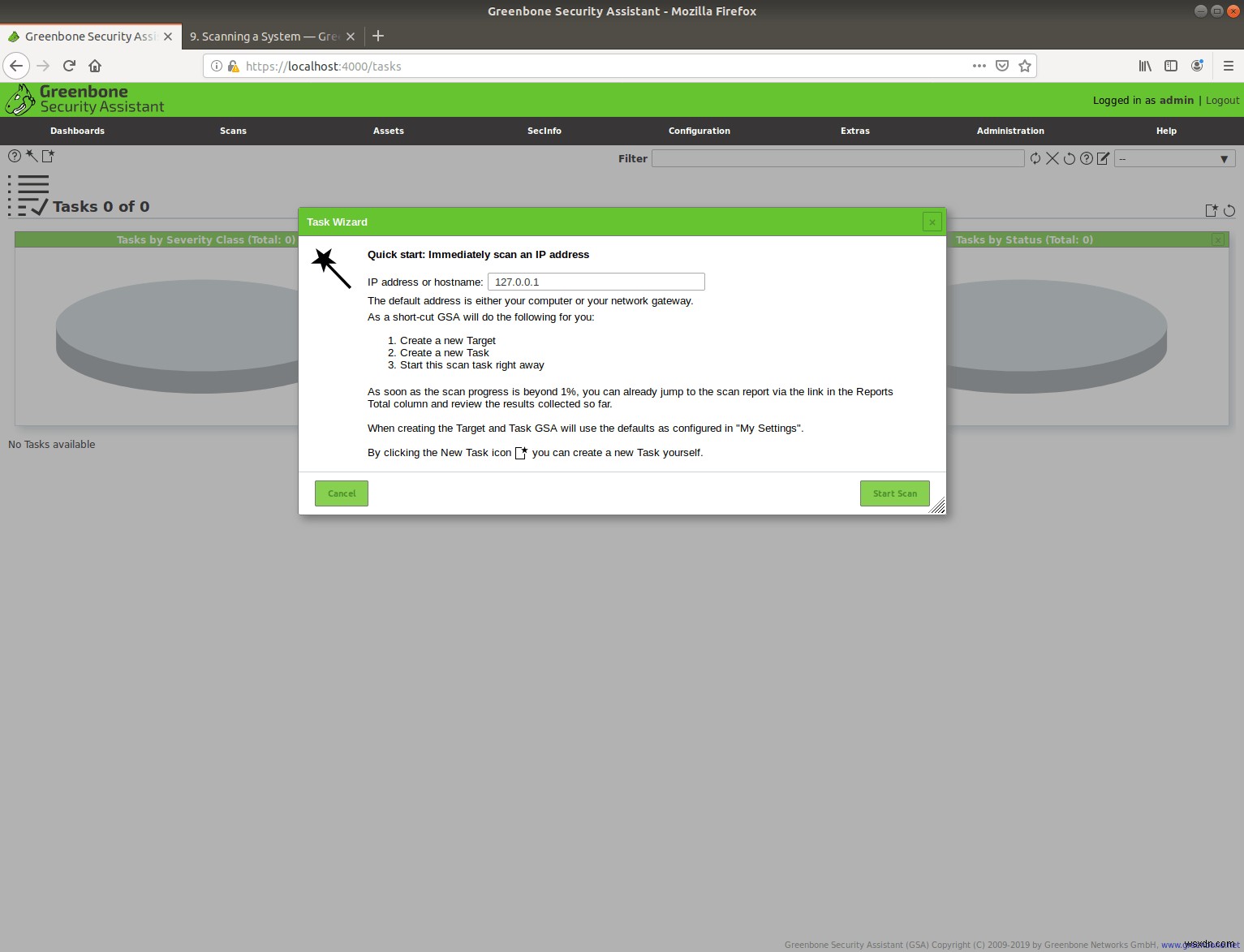 Linuxに脆弱性スキャナーOpenVAS(GVM)をインストールして初回スキャンを実行する方法