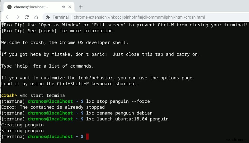 ChromeOSでUbuntuコンテナを実行する方法【Crostiniの切り替え手順を解説】