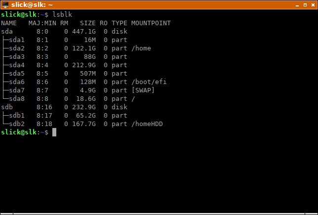 lsblkコマンドでLinuxのデバイス名・ディスク・パーティション情報を一覧表示する方法