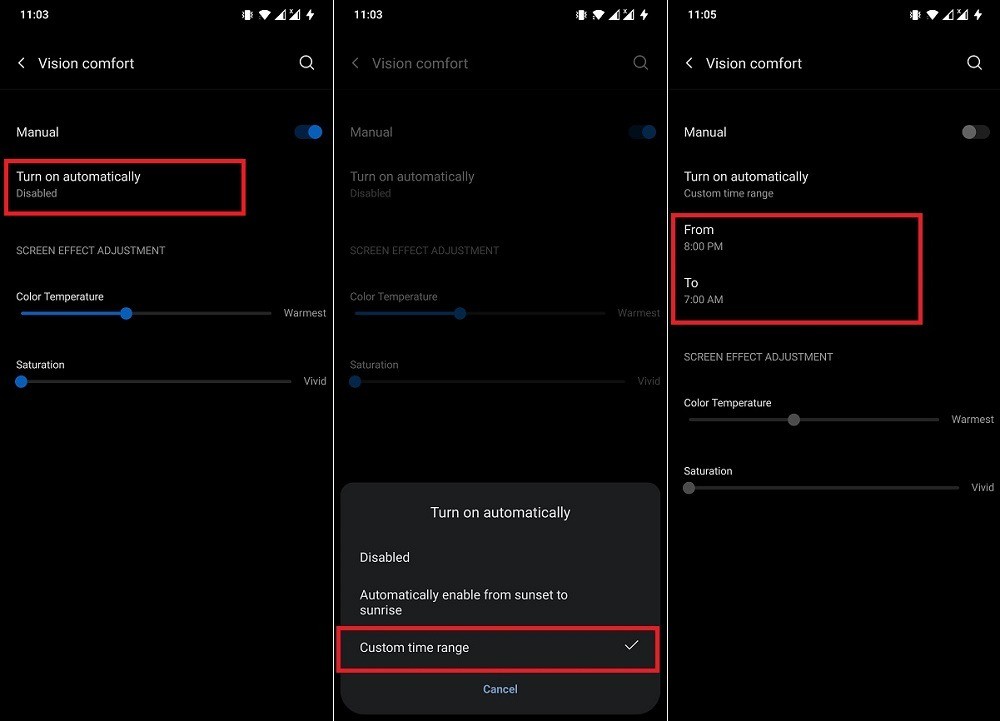 Androidスマホでブルーライトフィルターを自動スケジュールする方法｜OnePlus・Galaxy対応
