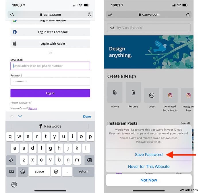 iOSのモバイルSafariでパスワードを保存・自動入力させる方法
