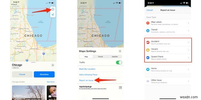 iOSのAppleマップでインシデント（事故・危険）を報告する方法