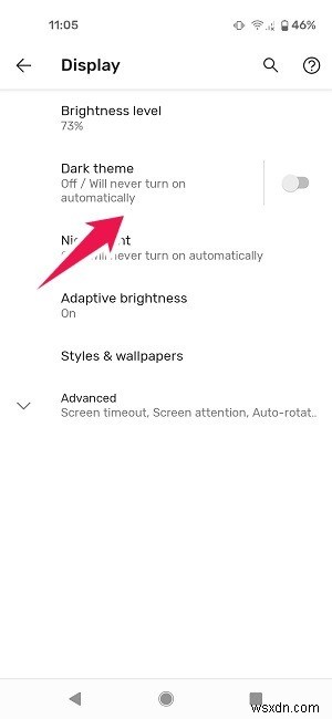 Androidで日没時にダークモードを自動的に有効化するスケジュール設定の方法