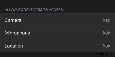 iOSのSafariでカメラ・マイク・位置情報へのアクセスをブロックする方法