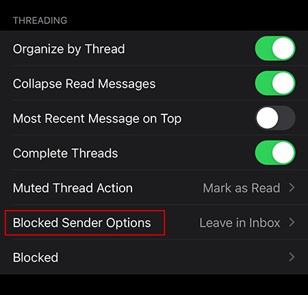 【iOS】ブロックした送信者からのメールを自動的に削除する方法