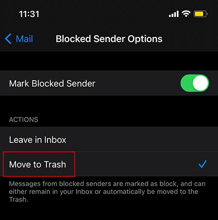 【iOS】ブロックした送信者からのメールを自動的に削除する方法
