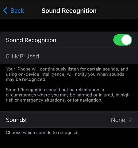 iPhoneの「サウンド認識」機能で音声アラートを設定する方法