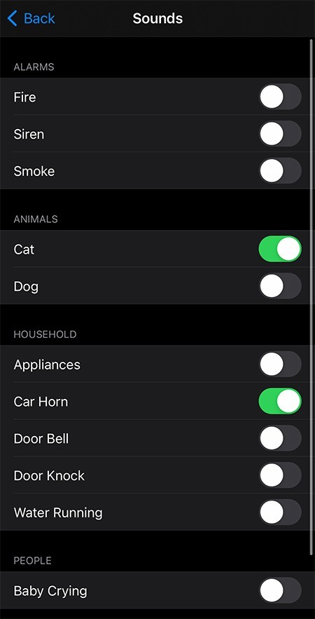 iPhoneの「サウンド認識」機能で音声アラートを設定する方法