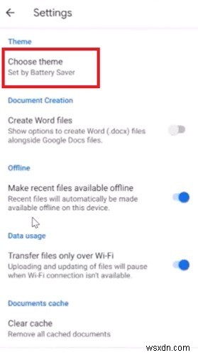 AndroidでGoogleドキュメントのダークモードを有効にする方法
