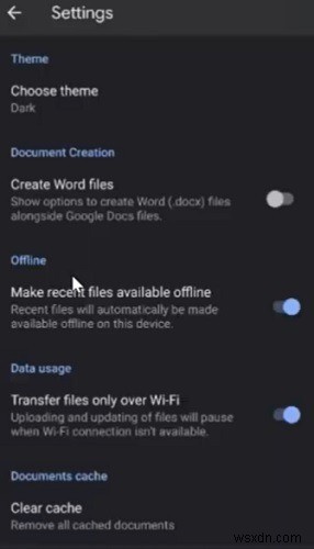 AndroidでGoogleドキュメントのダークモードを有効にする方法