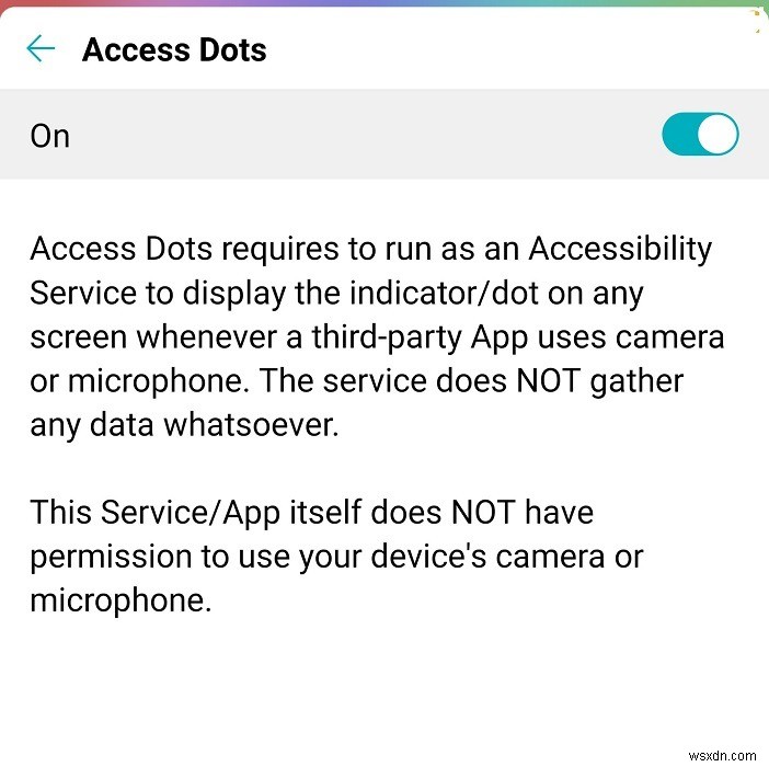【Android】無料アプリ「Access Dots」でアプリがバックグラウンドでマイク・カメラを使っていないか見張る方法