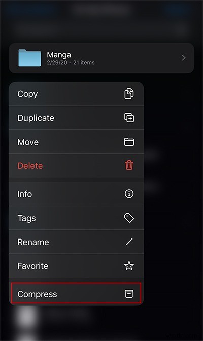 iOSの「ファイル」アプリでファイルをZIP圧縮・解凍する方法