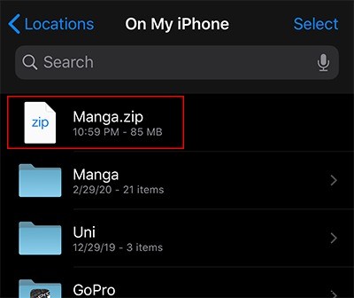 iOSの「ファイル」アプリでファイルをZIP圧縮・解凍する方法