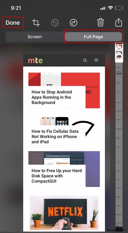 iOSでWebサイトのフルページスクリーンショットを撮ってPDF保存・共有する方法