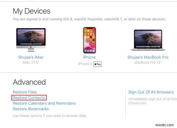 iOSデバイスでiCloudから連絡先を復元する方法