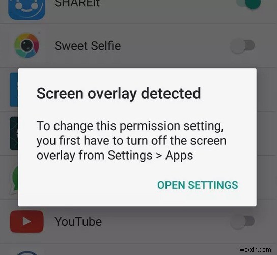 Androidの「画面オーバーレイが検出されました」エラーを解決する方法