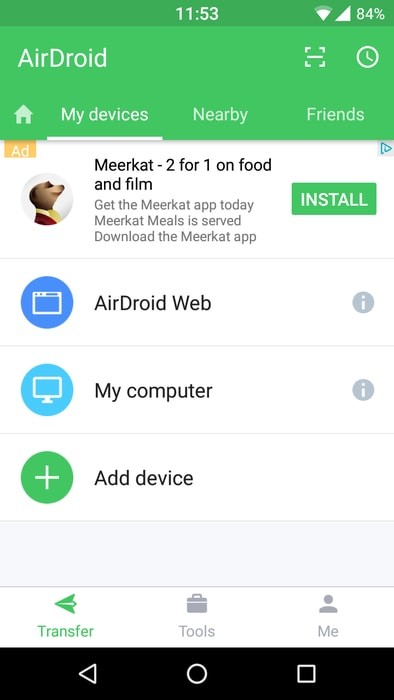 AirDroidを使ってAndroidスマートフォンをLinuxに接続する方法