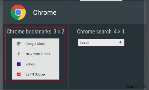 Androidのホーム画面にChromeのウェブページとブックマークを追加する方法