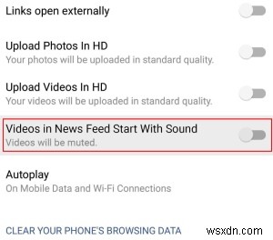 Android版Facebookで動画と音声の自動再生を無効にする方法