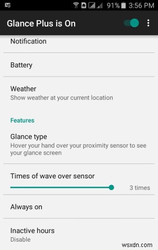 スマホに触れずに画面上の基本情報を確認できる「Glance Plus」【Android】